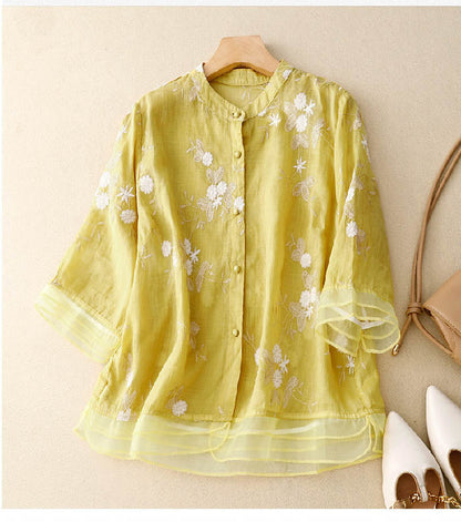 Women's Embroidered Floral Blouse