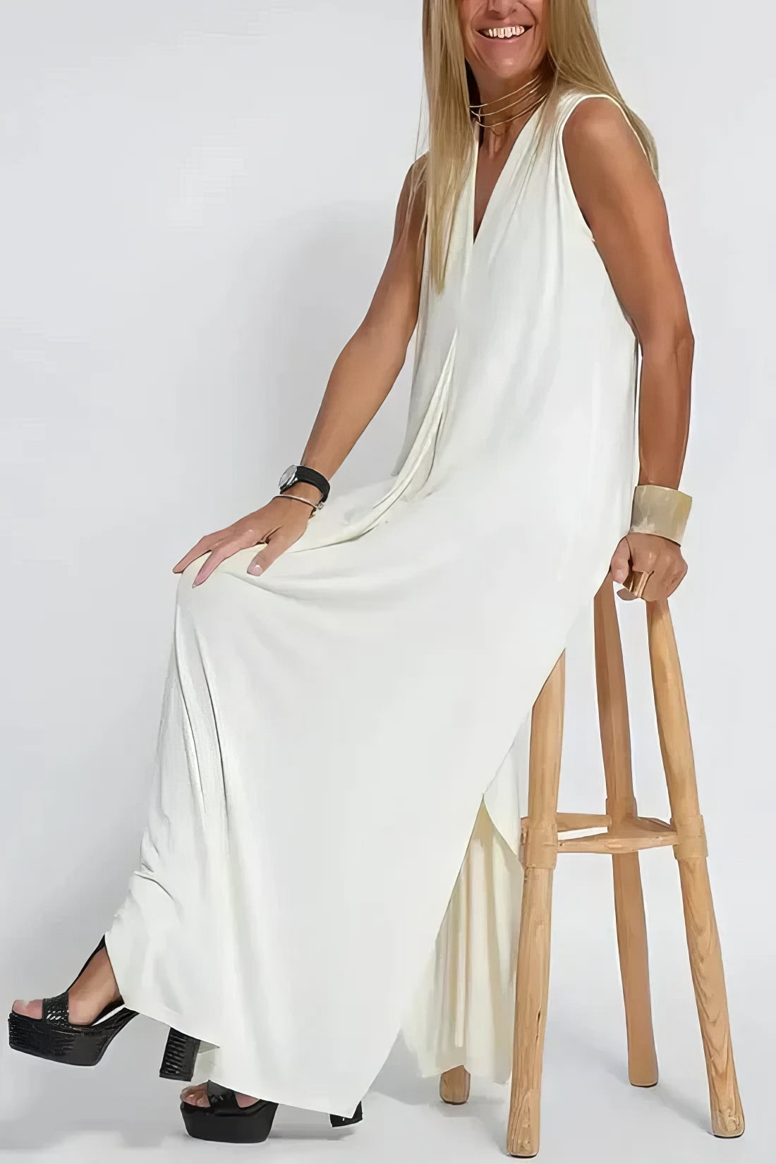 Women's Sleeveless Maxi Dress Outer Layer