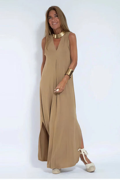 Women's Sleeveless Maxi Dress Outer Layer