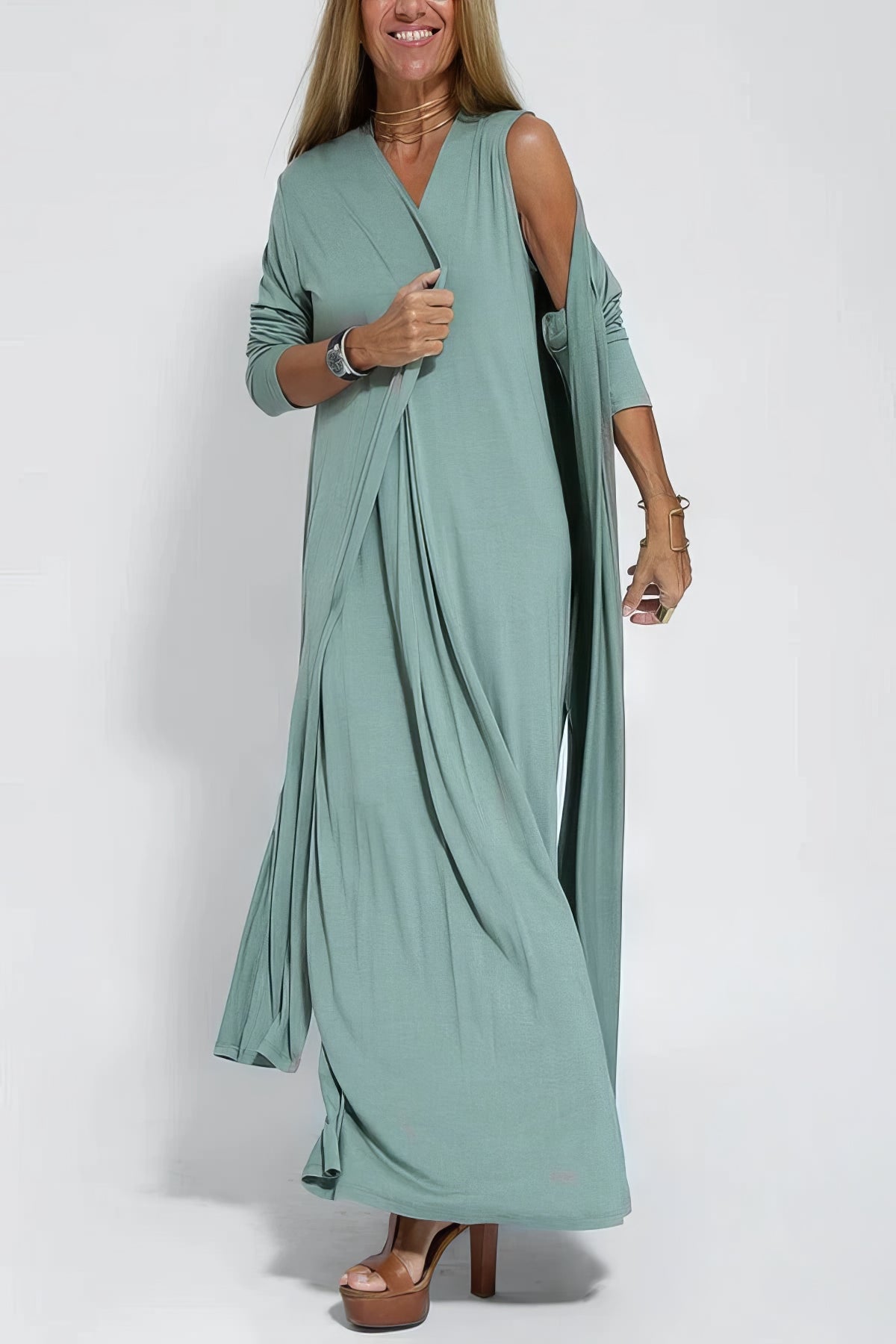 Women's Sleeveless Maxi Dress Outer Layer