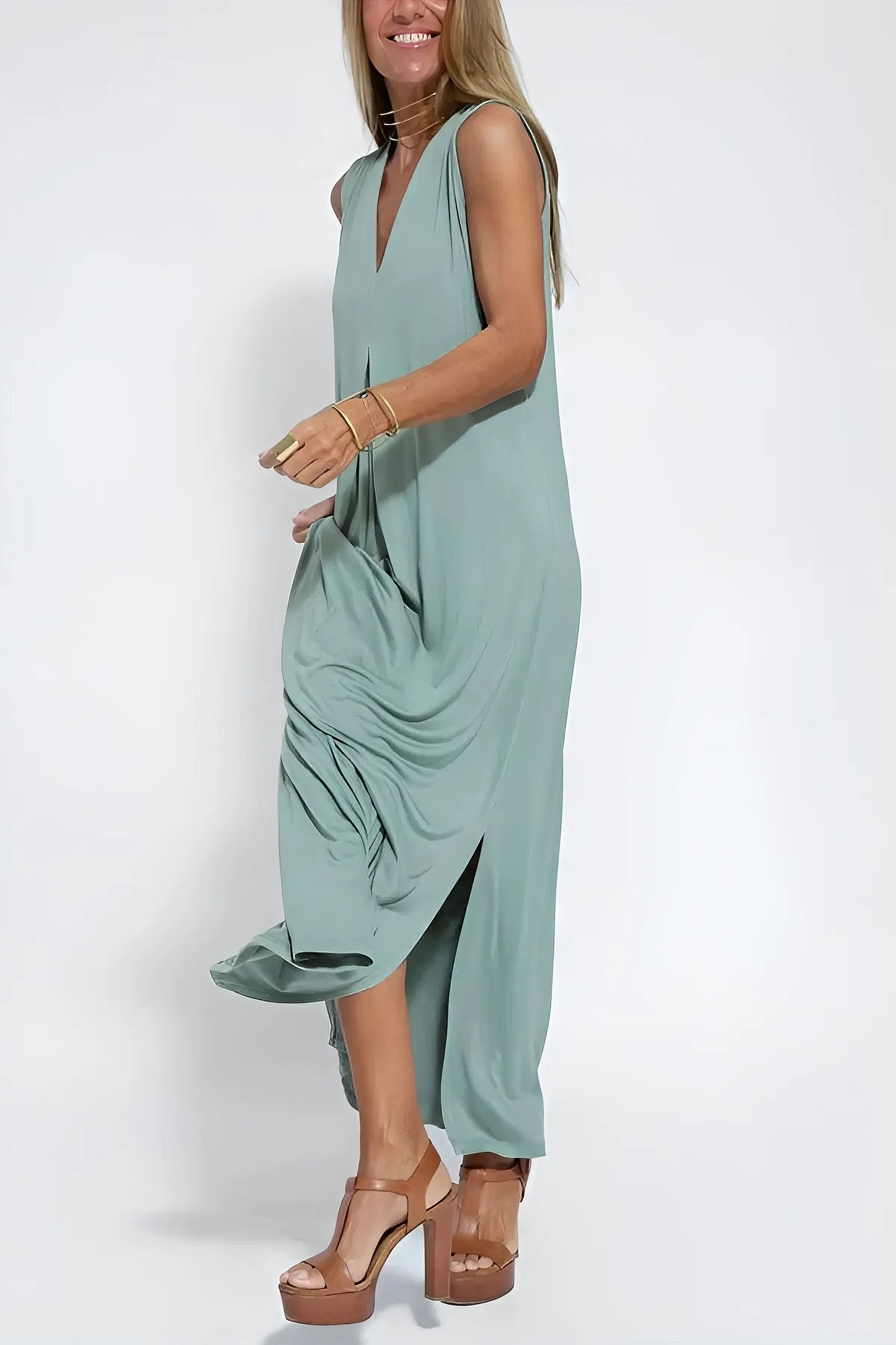 Women's Elegant Long Dress Set with Cardigan