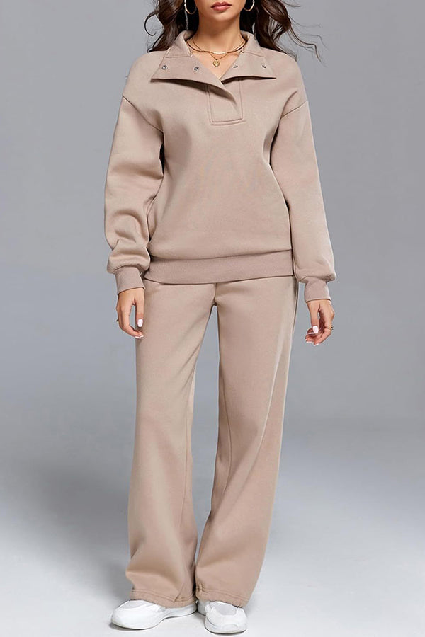 Women's Wide Leg Sweatpants Set - Fashinoza