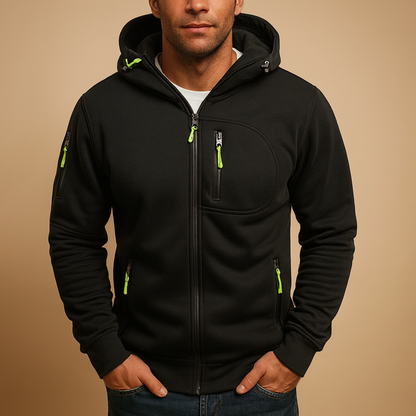 Men's Zipped Hooded Hoodie - 
Fashinoza