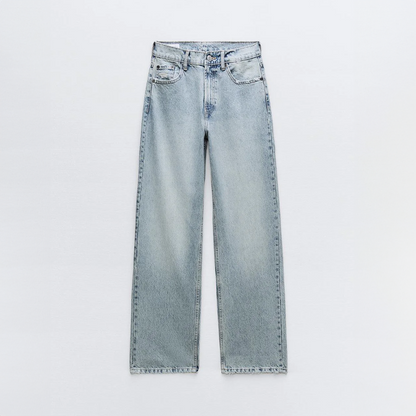 Relaxed Straight-Leg Denim Pants