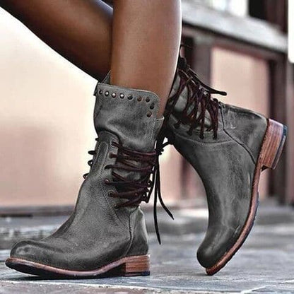 Image of Zoe | Women's Lace-Up Studded Ankle Boots