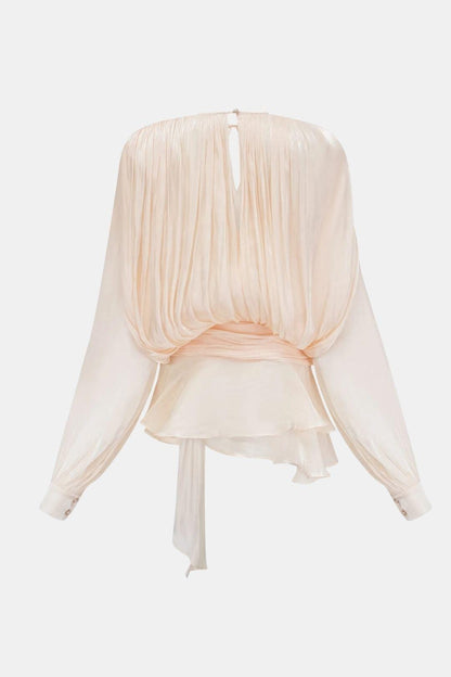 Image of Zoe | Women's Tie Neck Long Sleeve Mini Dress