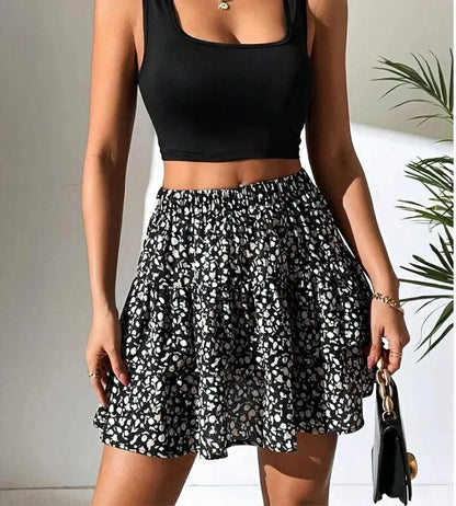 Ava | Women Summer Printed Ruffle Mini Skirt